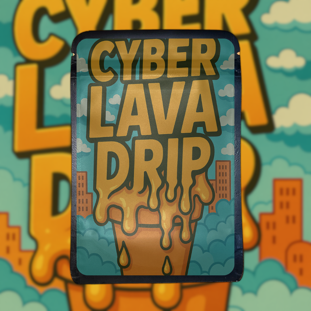 3.5g CYBER LAVA DRIP STAND UP MYLAR BAGS