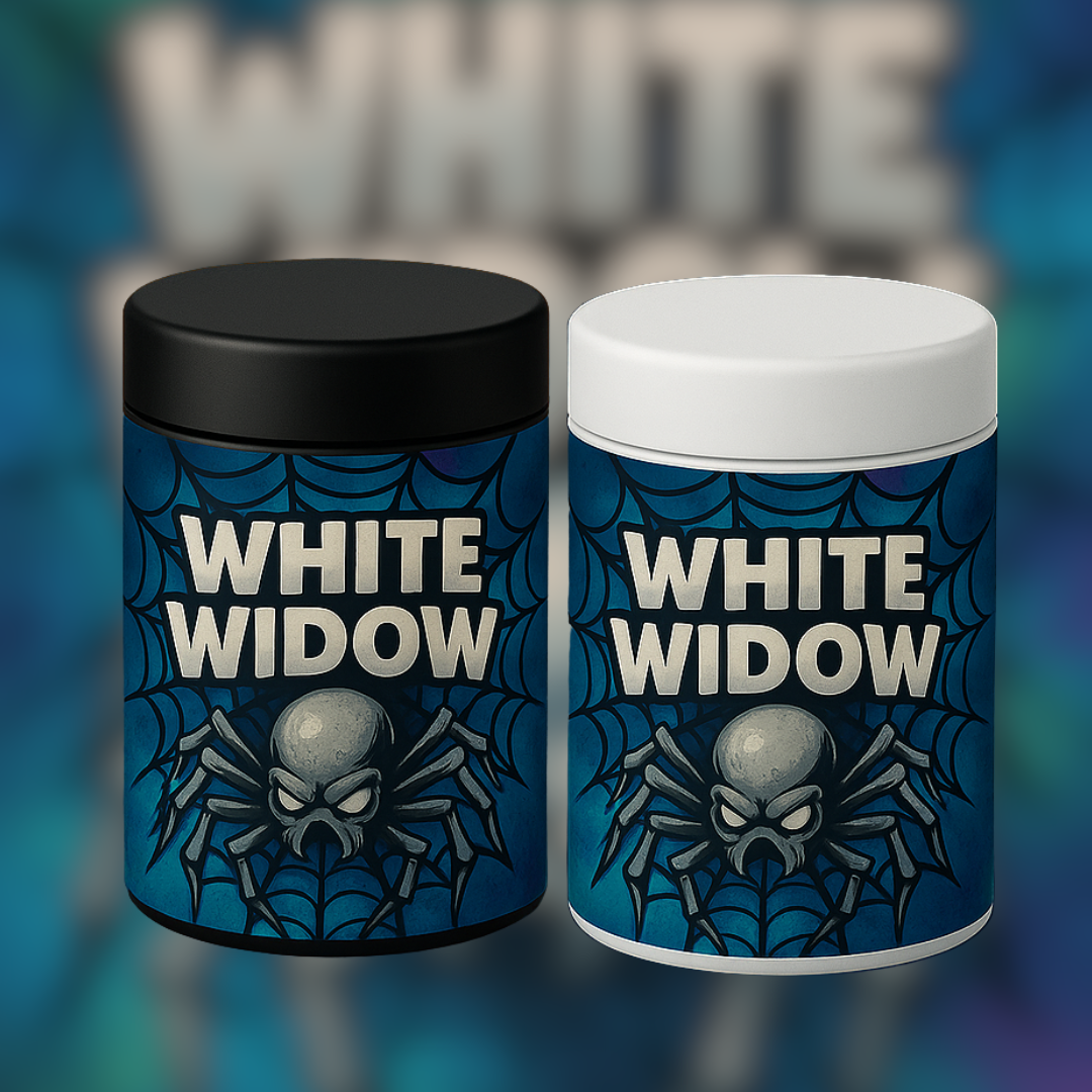 WHITE WIDOW WALL DOME JARS (BLACK)