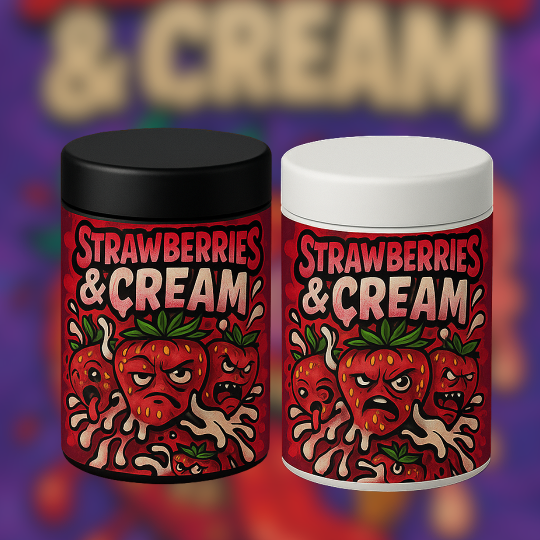 STRAWBERRIES AND CREAM DOUBLE WALL DOME JARS (WHITE)